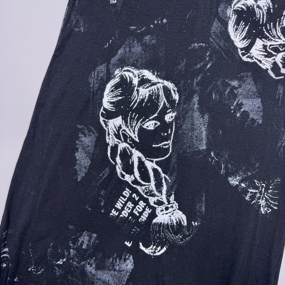 Maggie Ward Graphic Print Maxi Dress Womens Size Large Y2K Black Grunge - Picture 7 of 9